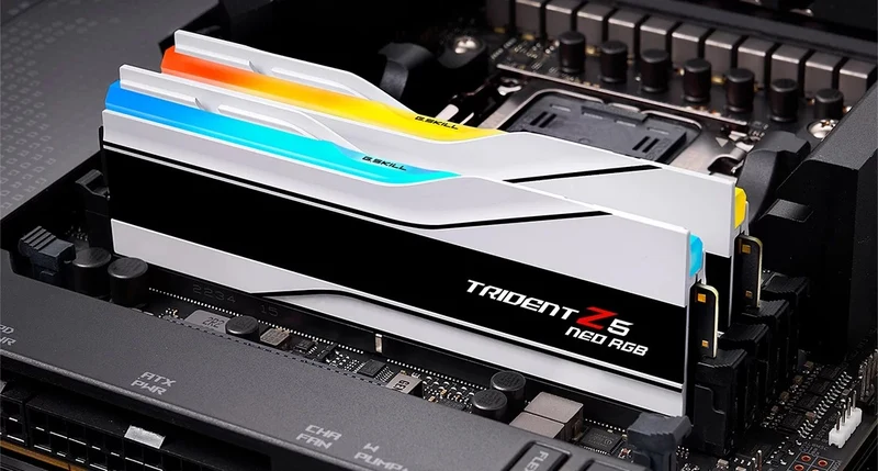G. Skill Trident Z5 Neo RGB 32GB (2x16GB) DDR5 6000MHz CL30-36-36-96 1.35V AMD EXPO Memory Kit (White) (F5-6000J3036F16GX2-TZ5NRW)