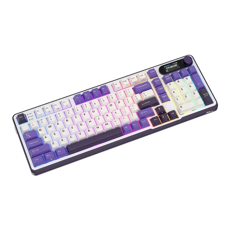Royal Kludge RK-S98 Tri-Mode RGB 98 Keys Hot Swappable Mechanical Keyboard Blackberry Mousse (Chartreuse Switch, Blue Switch, Beige Switch)