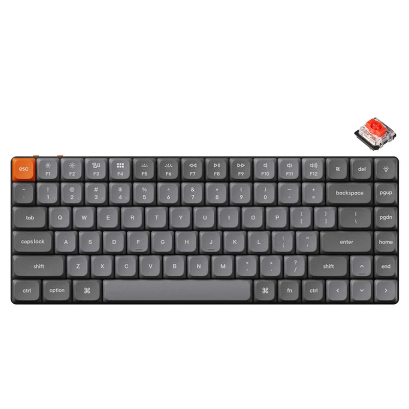 Keychron K3 Max QMK/Via RGB Backlit Hot-Swappable Compact Wireless Custom Mechanical Keyboard - Black/Grey (Low Profile Gateron Mechanical Brown Switch) (K3M-H3) (Red Switch, Blue Switch, Brown Switch)