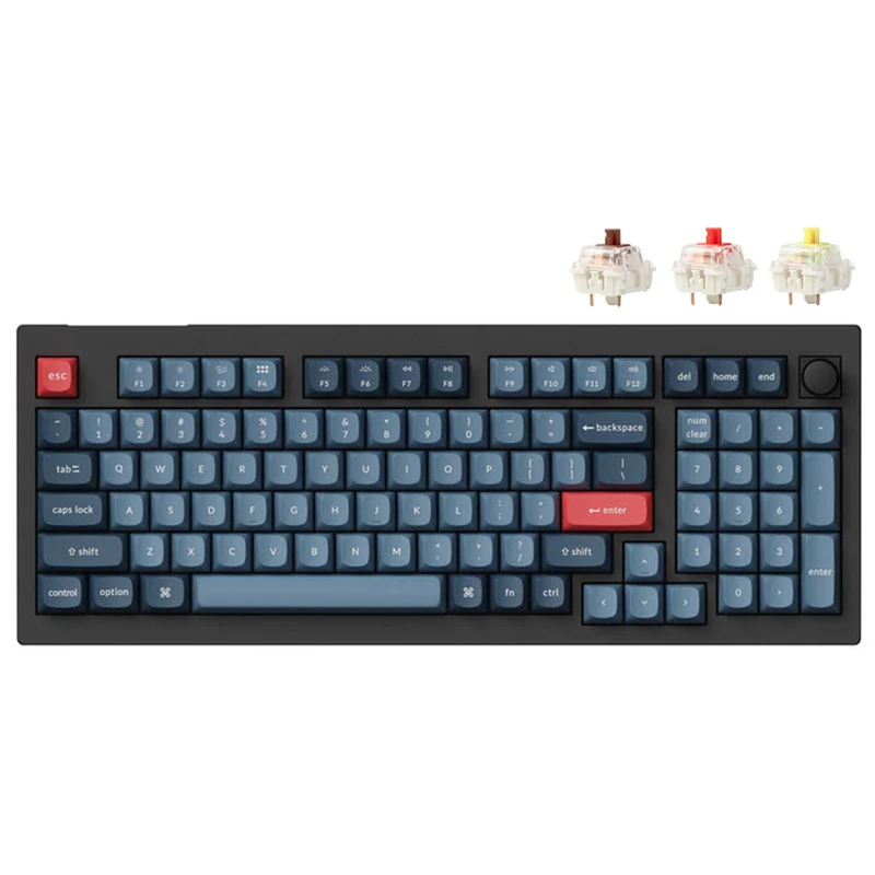 Keychron V5 Max QMK/Via Fully-Assembled W/ Knob RGB Backlit Hot-Swappable 96% Wireless Custom Mechanical Keyboard - Carbon Black (Gateron Jupiter Red Switch, Gateron Jupiter Brown Switch, Gateron Jupiter Banana Switch)
