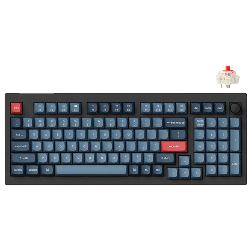 Keychron V5 Max QMK/Via Fully-Assembled W/ Knob RGB Backlit Hot-Swappable 96% Wireless Custom Mechanical Keyboard - Carbon Black (Gateron Jupiter Red Switch, Gateron Jupiter Brown Switch, Gateron Jupiter Banana Switch)