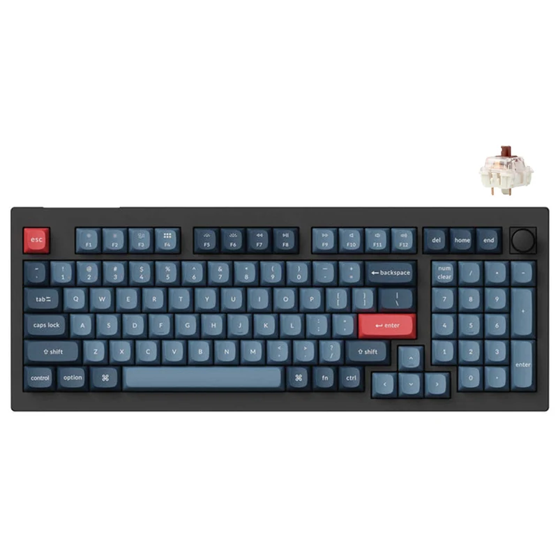Keychron V5 Max QMK/Via Fully-Assembled W/ Knob RGB Backlit Hot-Swappable 96% Wireless Custom Mechanical Keyboard - Carbon Black (Gateron Jupiter Red Switch, Gateron Jupiter Brown Switch, Gateron Jupiter Banana Switch)