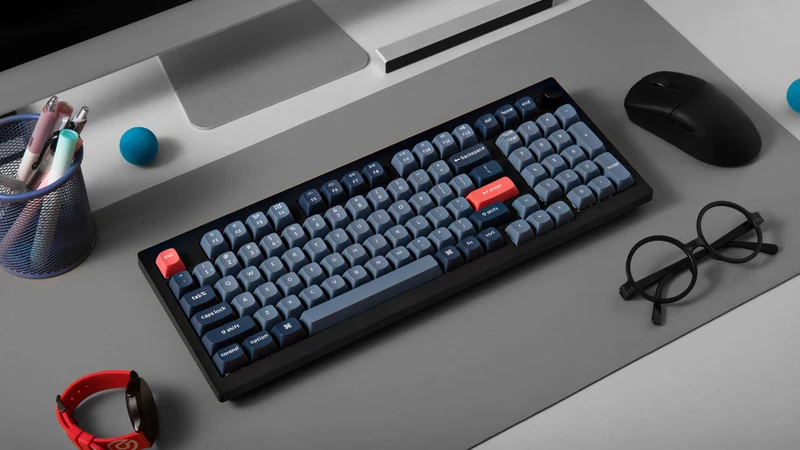 Keychron V5 Max QMK/Via Fully-Assembled W/ Knob RGB Backlit Hot-Swappable 96% Wireless Custom Mechanical Keyboard - Carbon Black (Gateron Jupiter Red Switch, Gateron Jupiter Brown Switch, Gateron Jupiter Banana Switch)