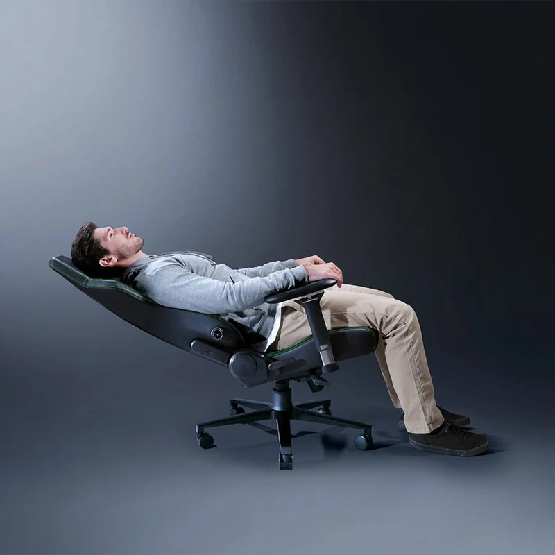 Razer Iskur V2 Gaming Chair With Built-In Lumbar Support (Leather - Black/Green, Leather - Black, Fabric - Dark Gray)