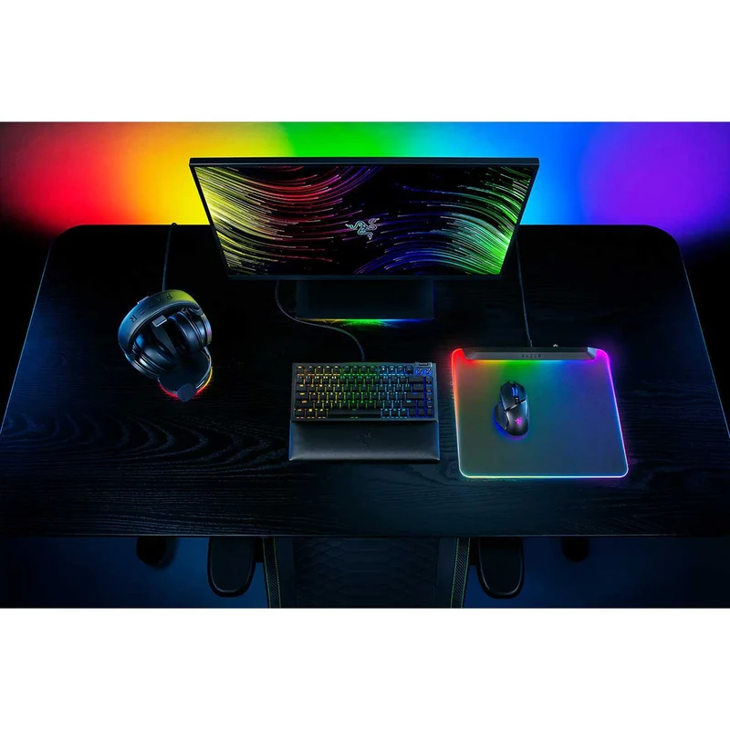 Razer Firefly V2 Pro Fully Illuminated RGB Gaming Mouse Mat (Black, Phantom Green, Phantom White)