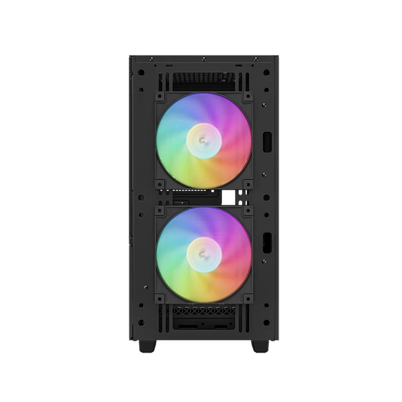 Deepcool CH360 Digital Micro Tower Mini-ITX/Micro ATX Case With Digital Display Screen With Tempered Glass Window (Black, White)