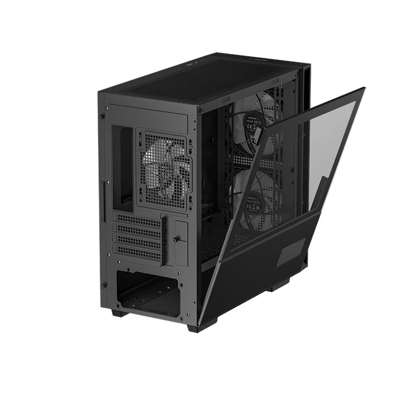 Deepcool CH360 Digital Micro Tower Mini-ITX/Micro ATX Case With Digital Display Screen With Tempered Glass Window (Black, White)