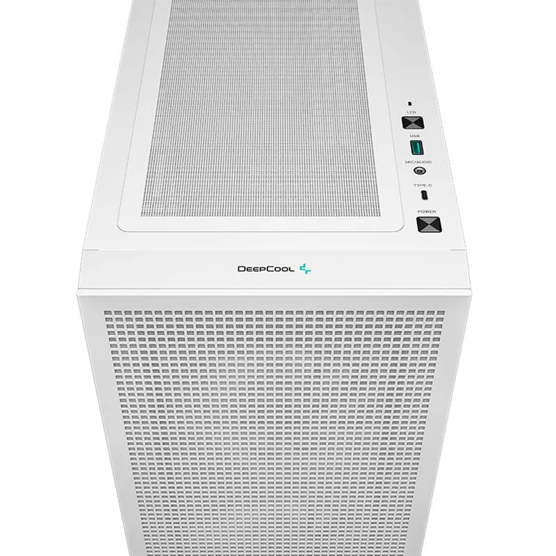 Deepcool CH360 Digital Micro Tower Mini-ITX/Micro ATX Case With Digital Display Screen With Tempered Glass Window (Black, White)