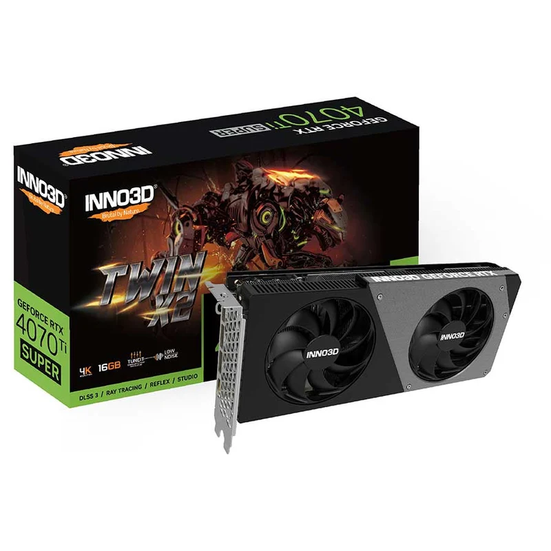 INNO3D GeForce RTX 4070 Ti Super Twin X2 16GB PCIe 4.0 X16 GDDR6X Graphics Card (N407TS2-166X-186156N)