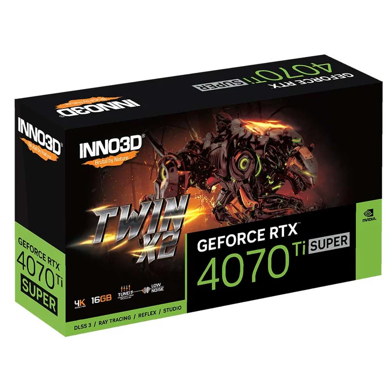INNO3D GeForce RTX 4070 Ti Super Twin X2 16GB PCIe 4.0 X16 GDDR6X Graphics Card (N407TS2-166X-186156N)