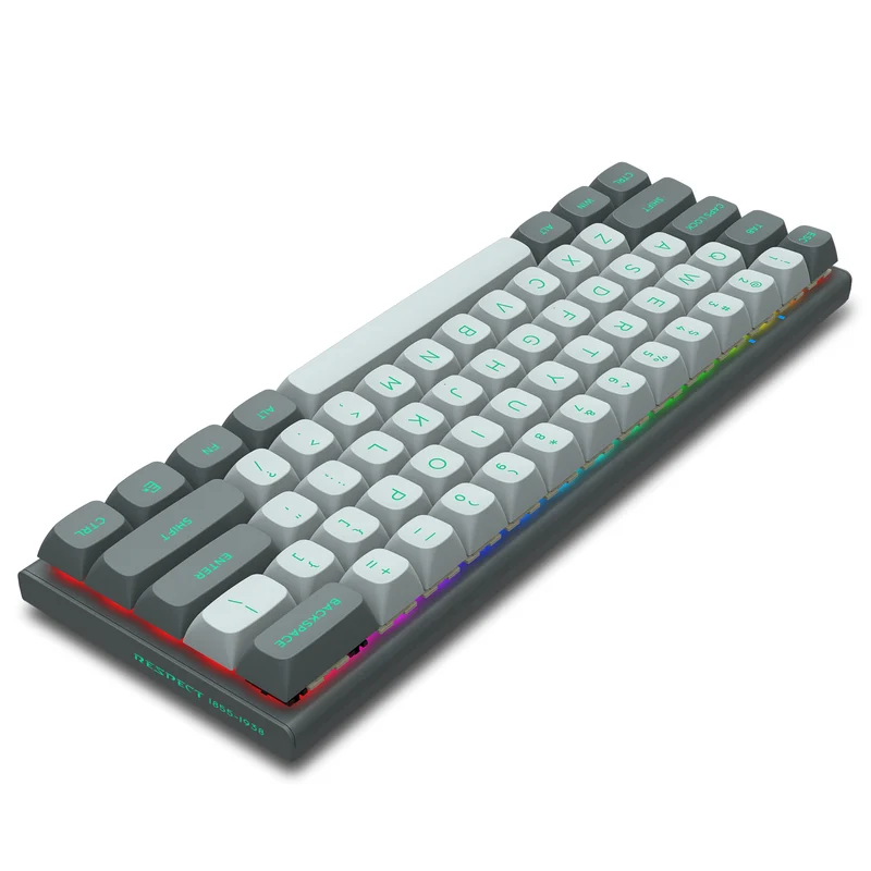 E-Yooso HZ-61 RGB 61-Keys Hot-Swappable Mechanical Keyboard Gray/ Black (Magnetic Switch)