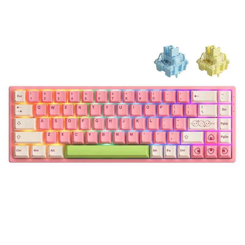 Akko Mochi & Dango 3068B Plus Multi-Modes RGB Mechanical Keyboard (Akko V3 Cream Yellow Pro, Akko V3 Cream Blue Pro)