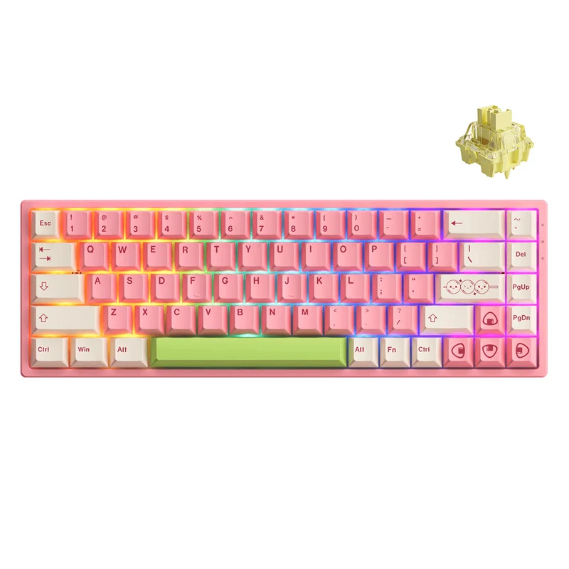 Akko Mochi & Dango 3068B Plus Multi-Modes RGB Mechanical Keyboard (Akko V3 Cream Yellow Pro, Akko V3 Cream Blue Pro)