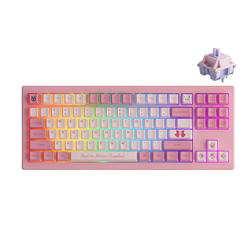 Akko Sailor Moon Crystal 5087B V2 Multi-Modes RGB Mechanical Keyboard Gasket Mount (Akko Fairy Switch)