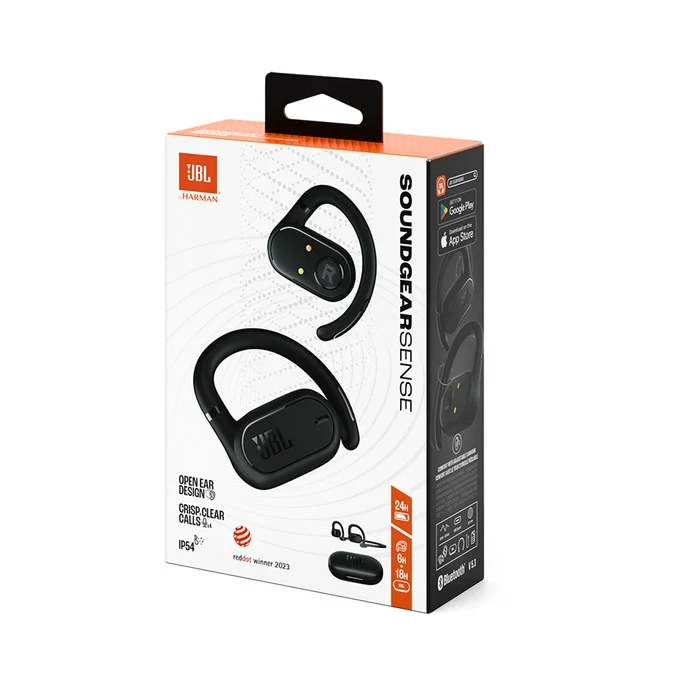 JBL Soundgear Sense True Wireless Open-Ear Headphones (Black)