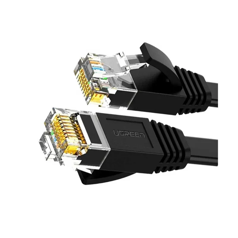 UGreen Cat6 UTP Flat Ethernet Pure Copper Cable (Black) (1M, 2M)