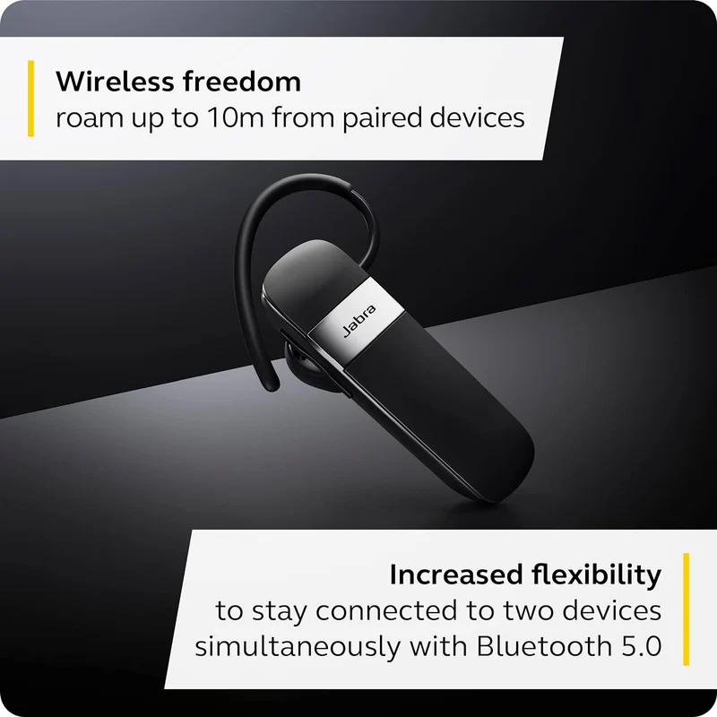 Jabra Talk 15 SE Mono Bluetooth Ear Hook Headset With Built-In Microphone (Black)