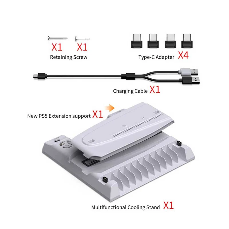 Dobe Multifunctional Cooling Stand For PS5 / New PS5 (White) TP5-3537B