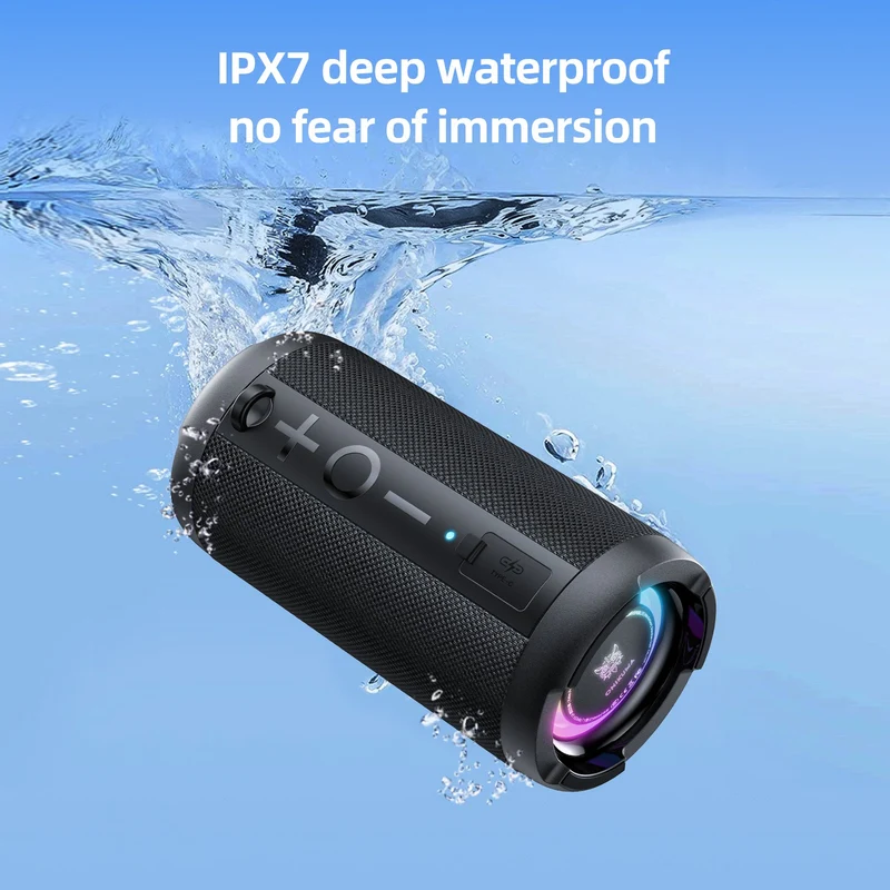 Onikuma L20 RGB Outdoor Bluetooth Portable Speaker IPX7 Waterproof Dual Speakers