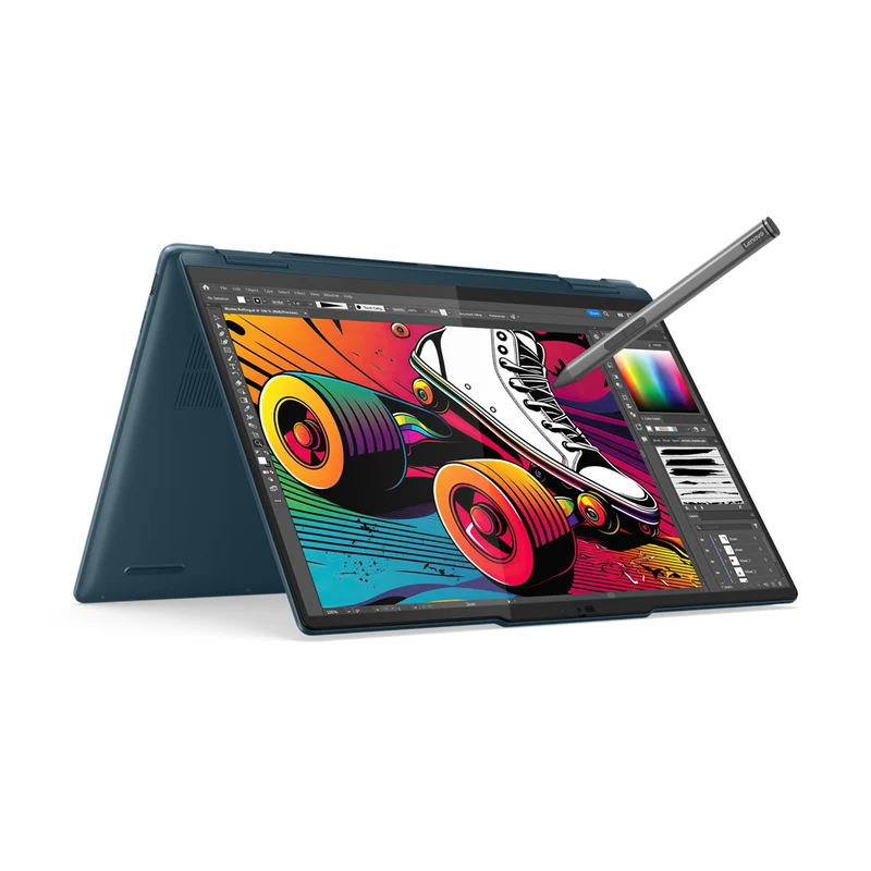 Lenovo Yoga 7 2-In-1 14IML9 83DJ001LPH Laptop (Tidal Teal)|14" 2.8K (2880X1800) OLED|Ultra 5 125H|16GB RAM| 1TB SSD|Intel Arc Graphics|Win11 Home|MS Office Home & Student 2021|Lenovo Digital Pen|Lenovo 600 Bluetooth Silent Mouse|Lenovo Yoga 14-inch Sleeve