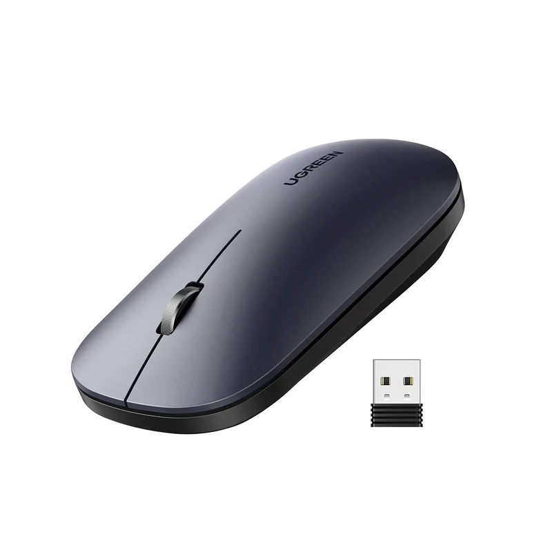 UGreen 2.4GHZ & BT Portable Wireless Mouse (Black, Grey)