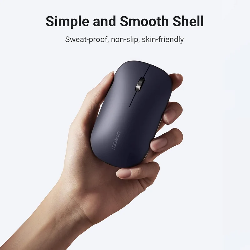 UGreen 2.4GHZ & BT Portable Wireless Mouse (Black, Grey)