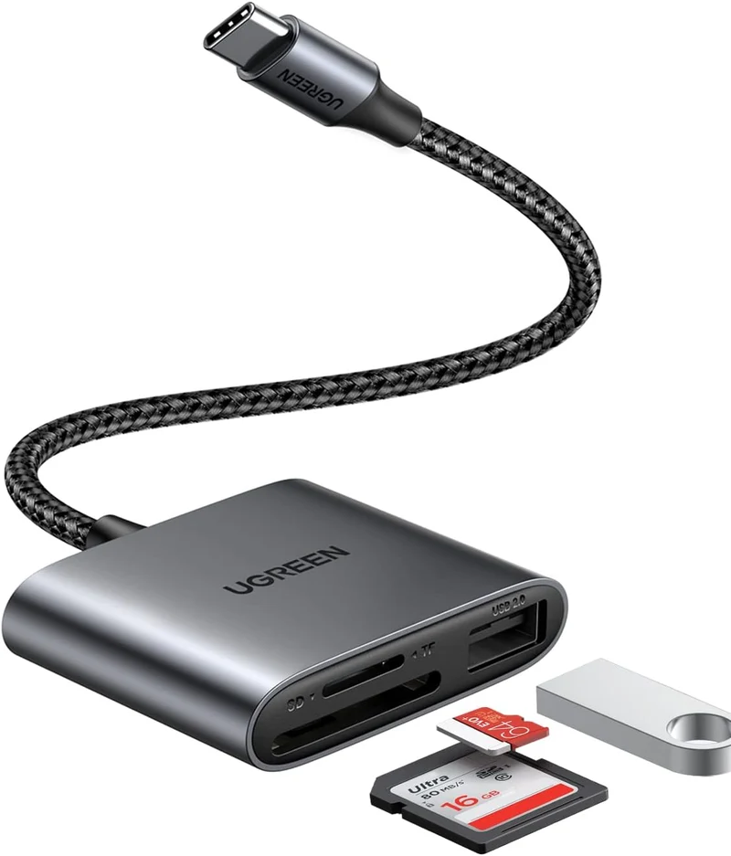 UGreen USB-C SD/TF+USB Multifunction Card Reader (Grey) (CM387/80798)
