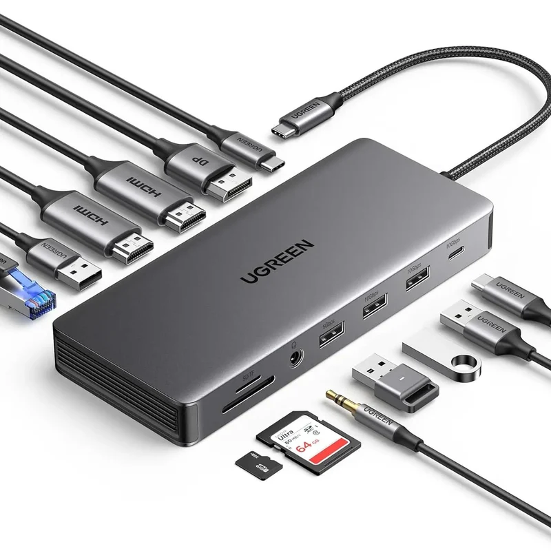 UGreen USB-C 13-In-1 Multifunction Adapter (Grey) (CM681/15978)