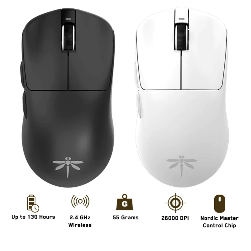 VGN Dragonfly F1 Pro Max Wireless Gaming Mouse New Packaging (Black, White)
