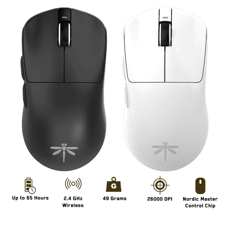 VGN Dragonfly F1 Pro Wireless Gaming Mouse New Packaging (Black, White)