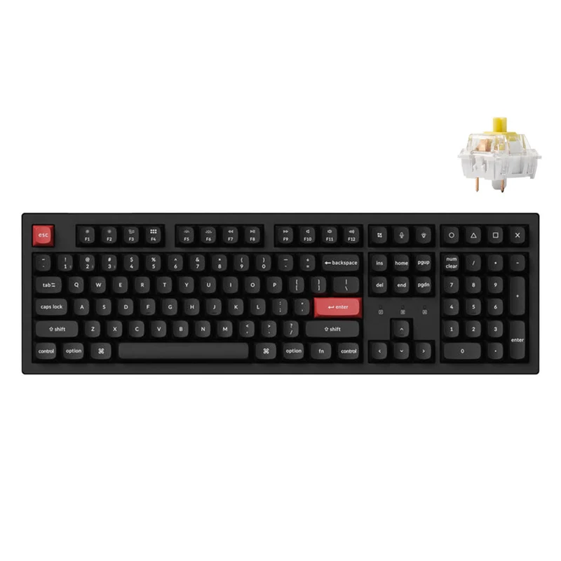 Keychron K10 Pro QMK/Via Fully-Assembled White Backlit Full Size Wireless Mechanical Keyboard Black
