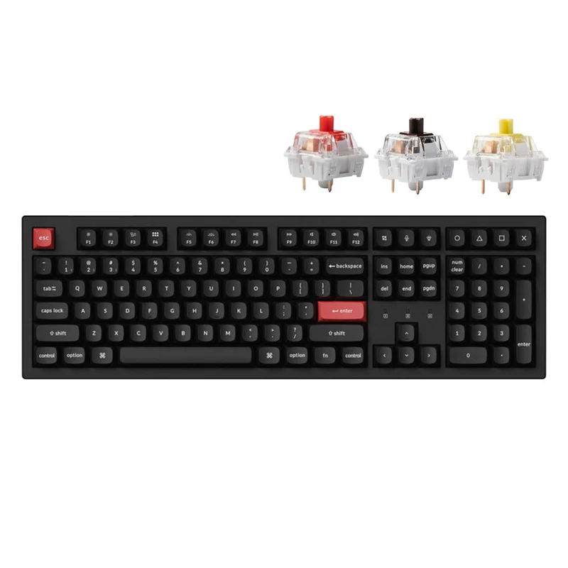 Keychron K10 Pro QMK/Via Fully-Assembled RGB Backlit Full Size Wireless Mechanical Keyboard (Black)