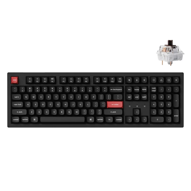 Keychron K10 Pro QMK/Via Fully-Assembled RGB Backlit Full Size Wireless Mechanical Keyboard (Black)