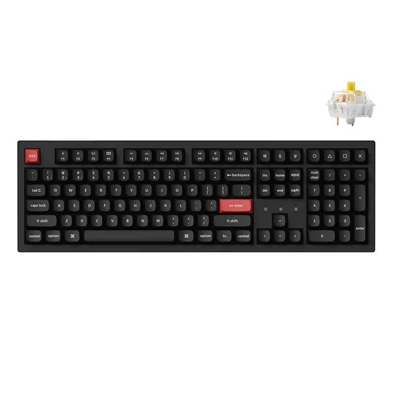 Keychron K10 Pro QMK/Via Fully-Assembled RGB Backlit Full Size Wireless Mechanical Keyboard (Black)