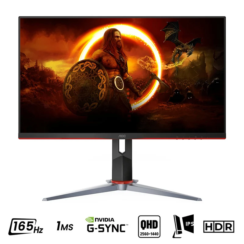 AOC Q27G2S 27" QHD (2560x1440) 165Hz 1ms G-Sync Gaming Monitor (Black/Red)