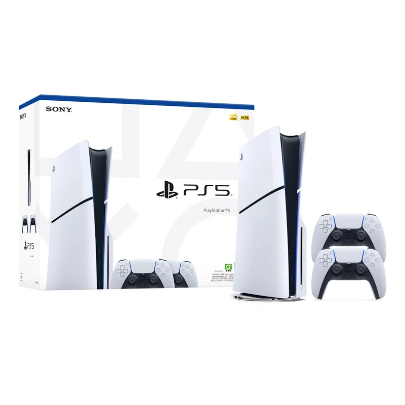 Sony Playstation PS5 Slim Console Two Dualsense Wireless Controllers Bundle (Asia-00497) With Official Playstation Warranty
