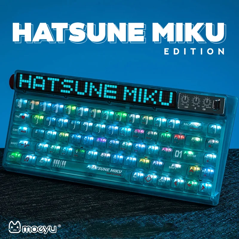 Moeyu Tri-Mode RGB Mechanical Keyboard (Hatsune Miku)