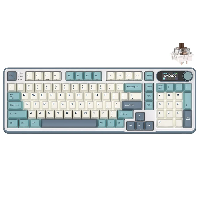 Royal Kludge RK-S98 Tri-Mode RGB 98 Keys Hot Swappable Mechanical Keyboard Light Cloud (Brown Switch, Chartreuse Switch, Beige Switch, Blue Switch)
