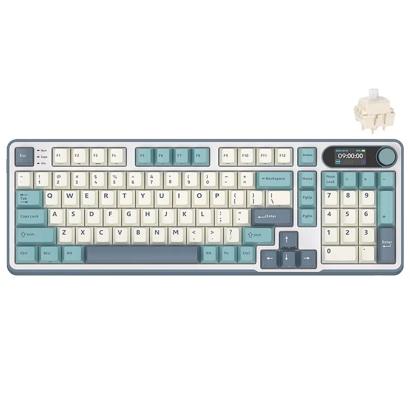 Royal Kludge RK-S98 Tri-Mode RGB 98 Keys Hot Swappable Mechanical Keyboard Light Cloud (Brown Switch, Chartreuse Switch, Beige Switch, Blue Switch)