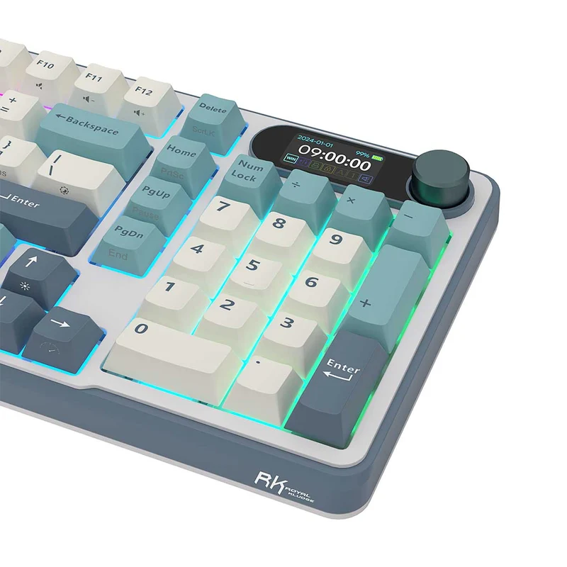 Royal Kludge RK-S98 Tri-Mode RGB 98 Keys Hot Swappable Mechanical Keyboard Light Cloud (Brown Switch, Chartreuse Switch, Beige Switch, Blue Switch)