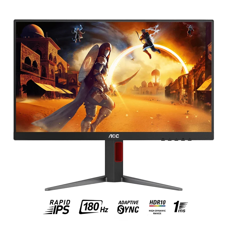 AOC 24G4/71 23.8" FHD 180HZ 1MS HDR10 Adaptive Sync Fast IPS Gaming Monitor (Black/Red)