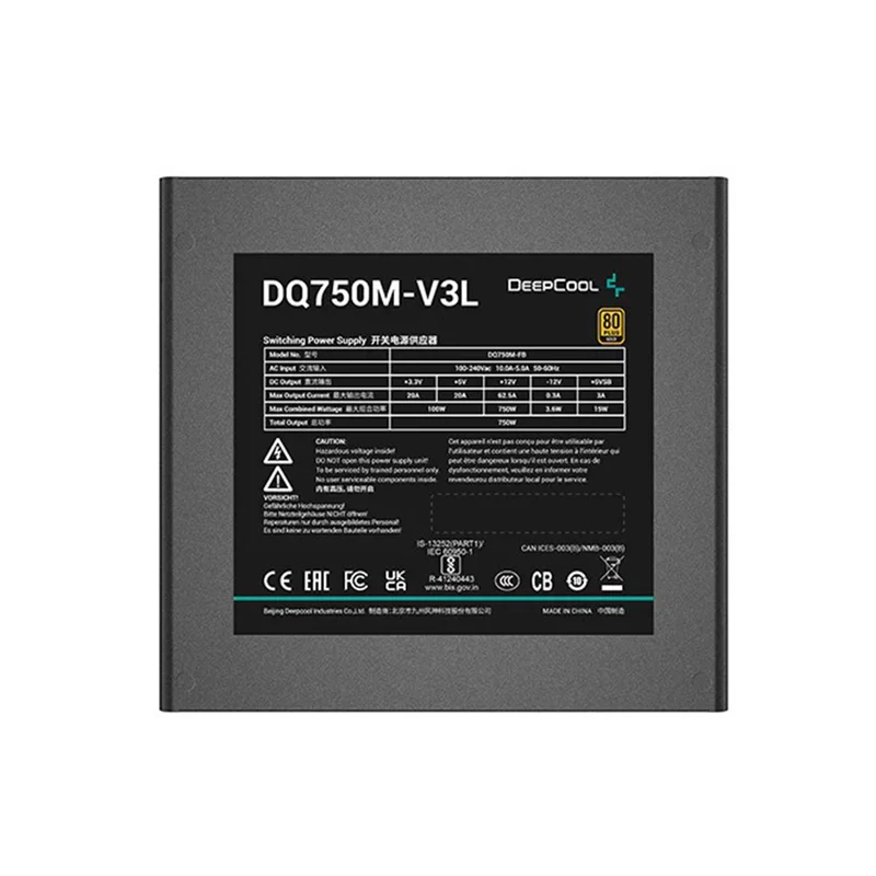 Deepcool DQ750M-V3L 80+ Gold Full Modular Power Supply (R-DQ750M-FB0B-US)