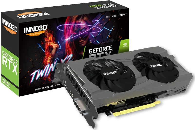 INNO3D GeForce RTX 3050 Twin X2 OC 8GB GDDR6 Graphics Card (Black) (N30502-08D6X-1711VA41)
