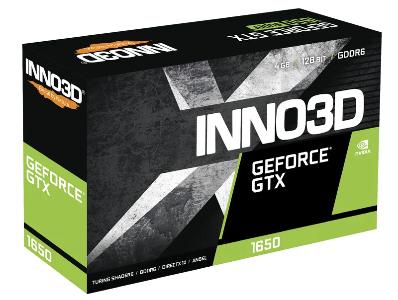 INNO3D GeForce GTX 1650 Twin X2 OC V3 4GB GDDR6 Graphics Card (Black) (N16502-04D6X-171330N)