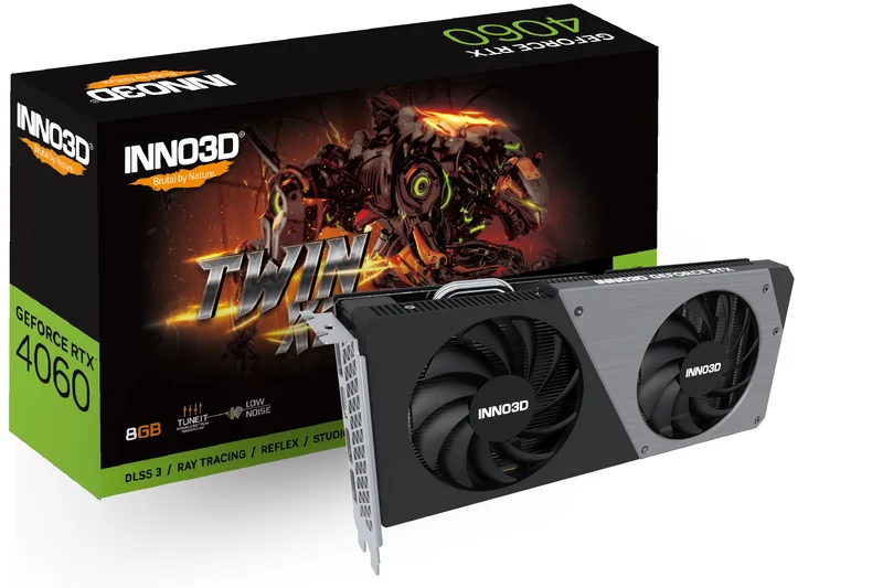INNO3D GeForce RTX 4060 Twin X2 8GB GDDR6 Graphics Card (Black) (N40602-08D6-173051N)