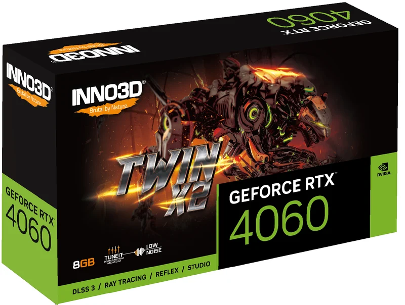 INNO3D GeForce RTX 4060 Twin X2 8GB GDDR6 Graphics Card (Black) (N40602-08D6-173051N)