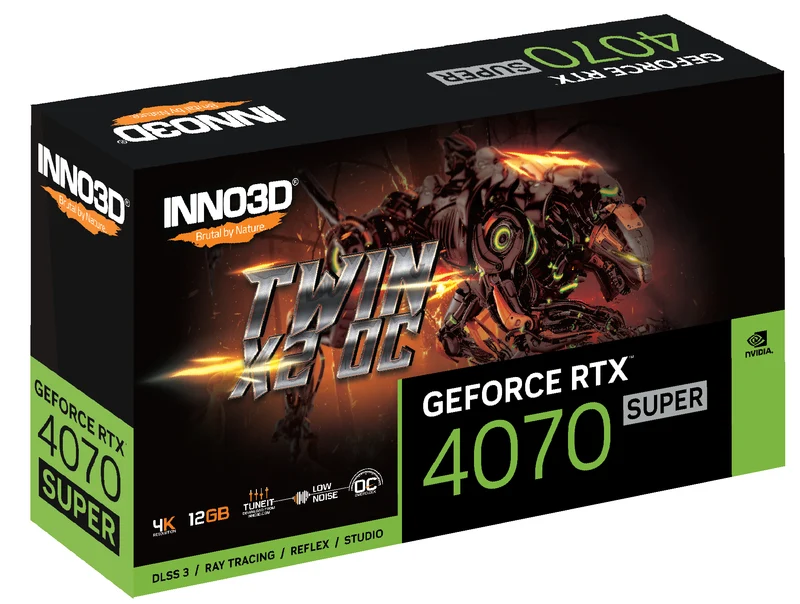 INNO3D GeForce RTX 4070 Super Twin X2 12GB OC GDDR6X Graphics Card (Black) (N407S2-126XX-186162N)