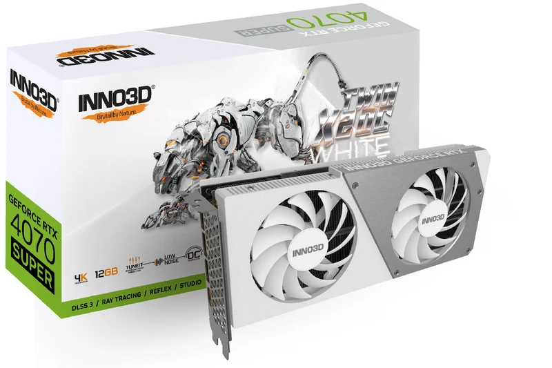 INNO3D GeForce RTX 4070 Super Twin X2 OC 12GB GDDR6X Graphics Card (White) (N407S2-126XX-186162W)