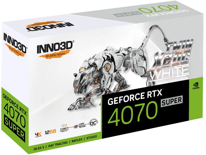 INNO3D GeForce RTX 4070 Super Twin X2 OC 12GB GDDR6X Graphics Card (White) (N407S2-126XX-186162W)