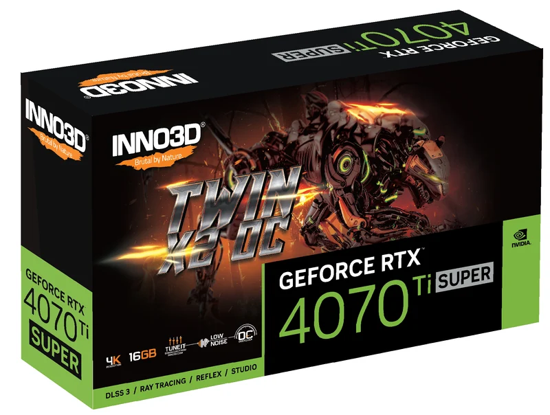 INNO3D GeForce RTX 4070 Ti Super Twin X2 OC 16GB GDDR6X Graphics Card (Black) (N407TS2-166XX-186156N)